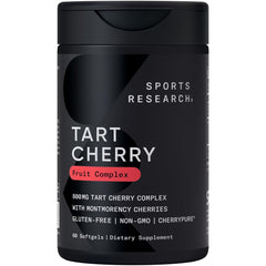 Sports Research Tart Cherry Capsules bottle displayed for everyday active use