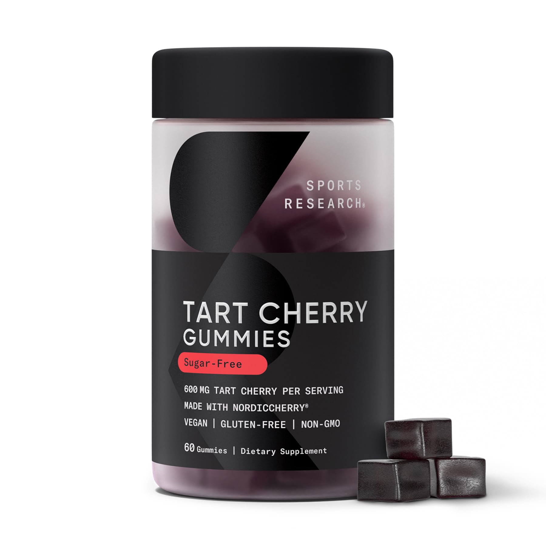 Sports Research Tart Cherry Gummies bottle for convenient post-workout recovery.