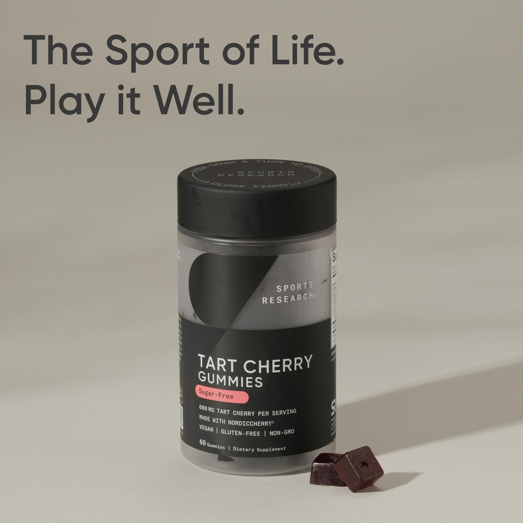 Active lifestyle use with Tart Cherry Gummies after training.