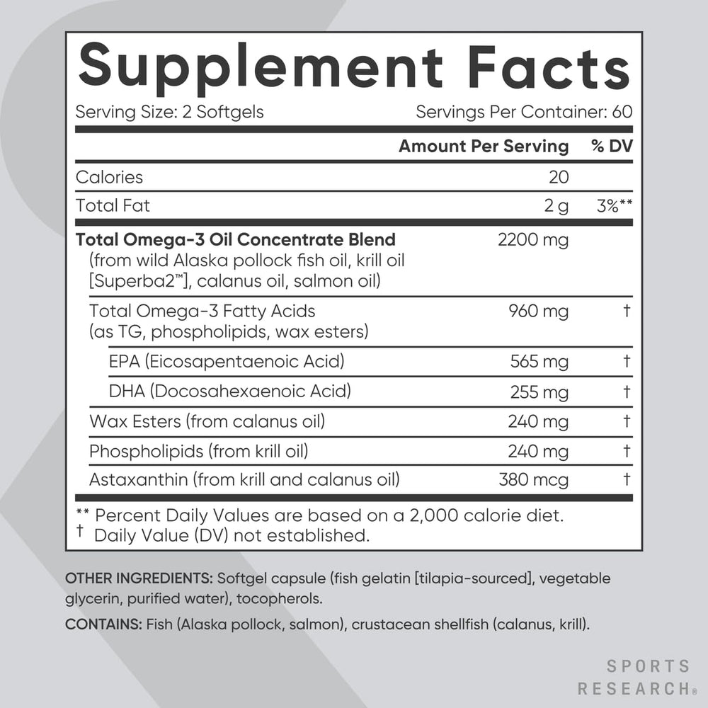 Sports Research Total Omega-3 Alaska pollock oil ingredient highlight