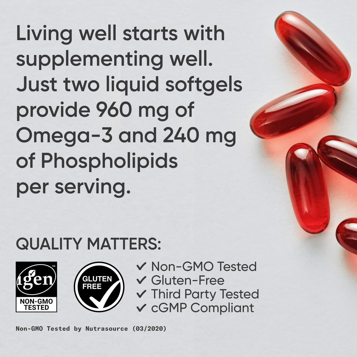 Sports Research Total Omega-3 wild sockeye salmon source visible on label