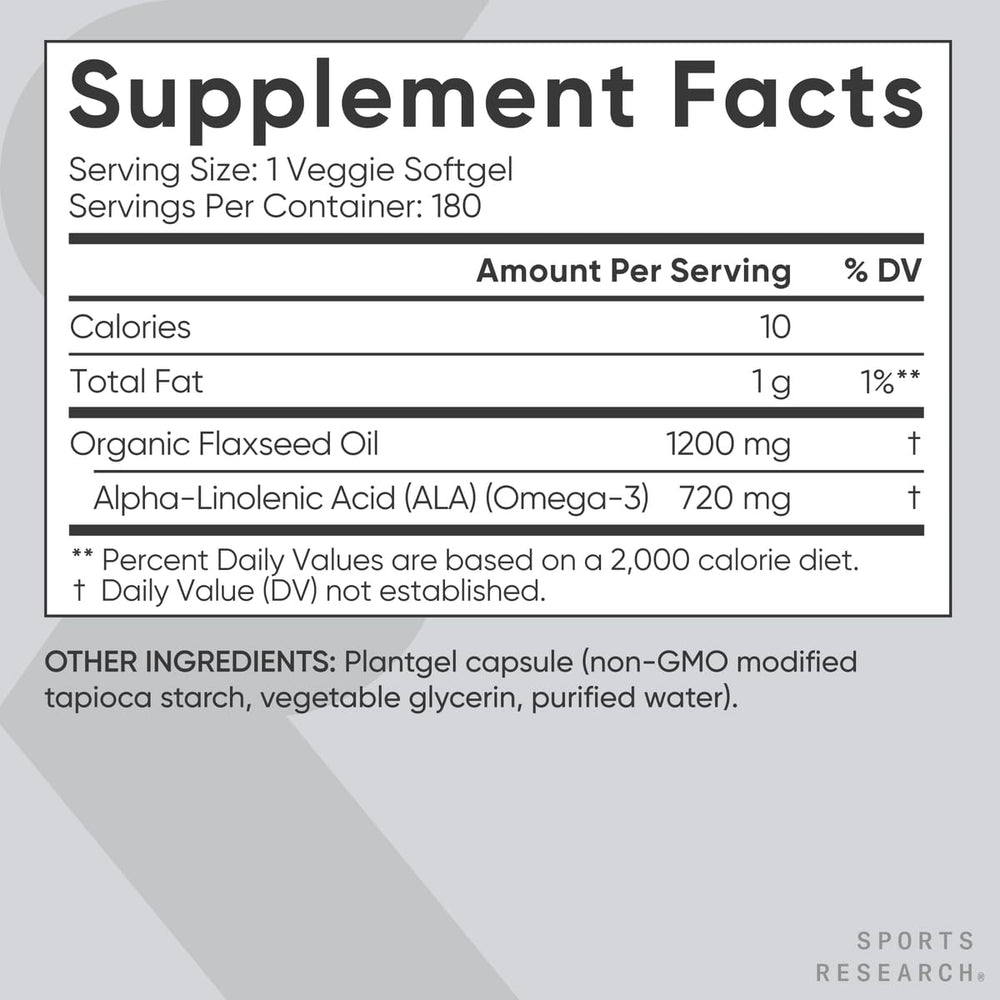 Sports Research us-manufactured vegan omega-3 supplement with third-party testing