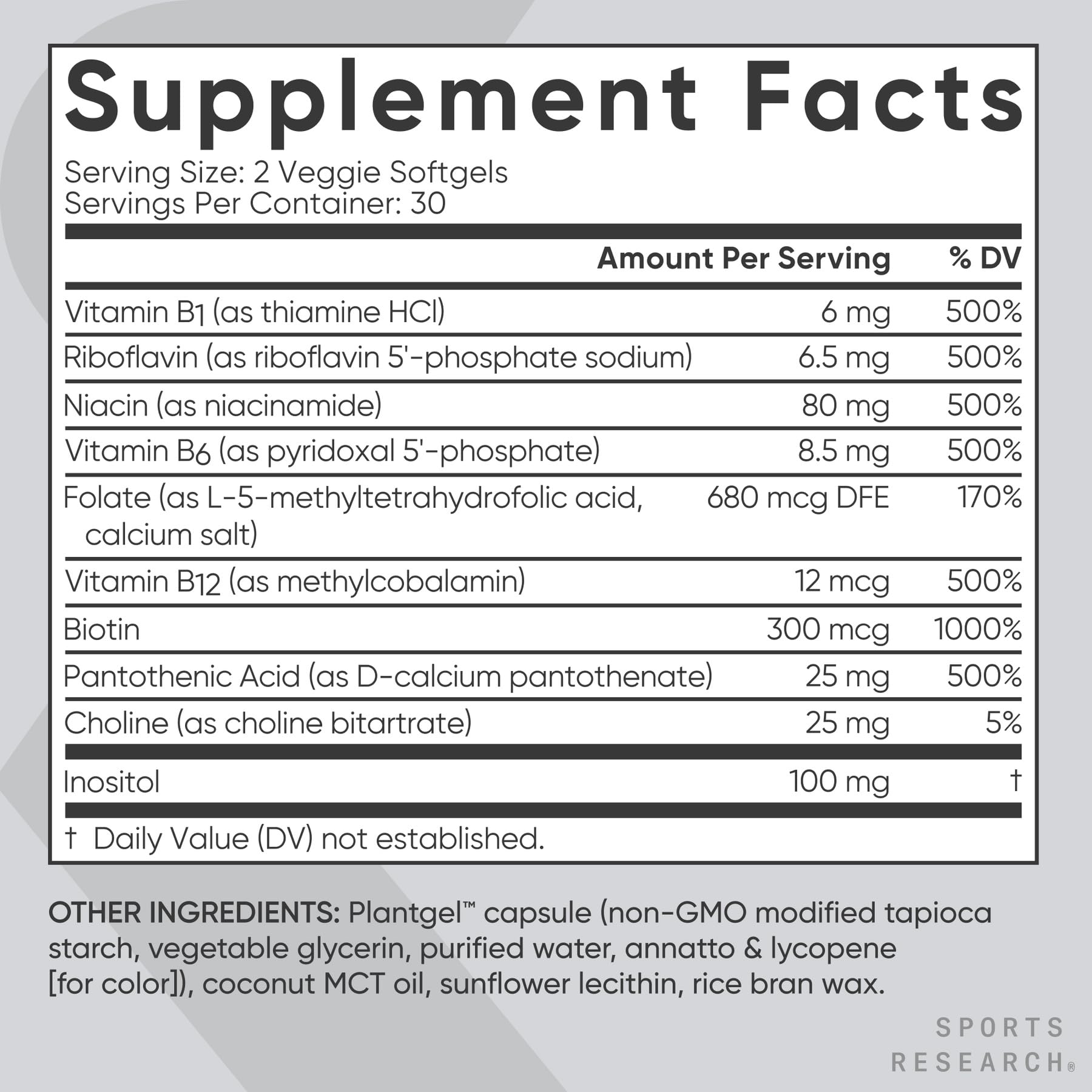 Sports Research B Complex bottle highlighting ScentCert freshness indicator