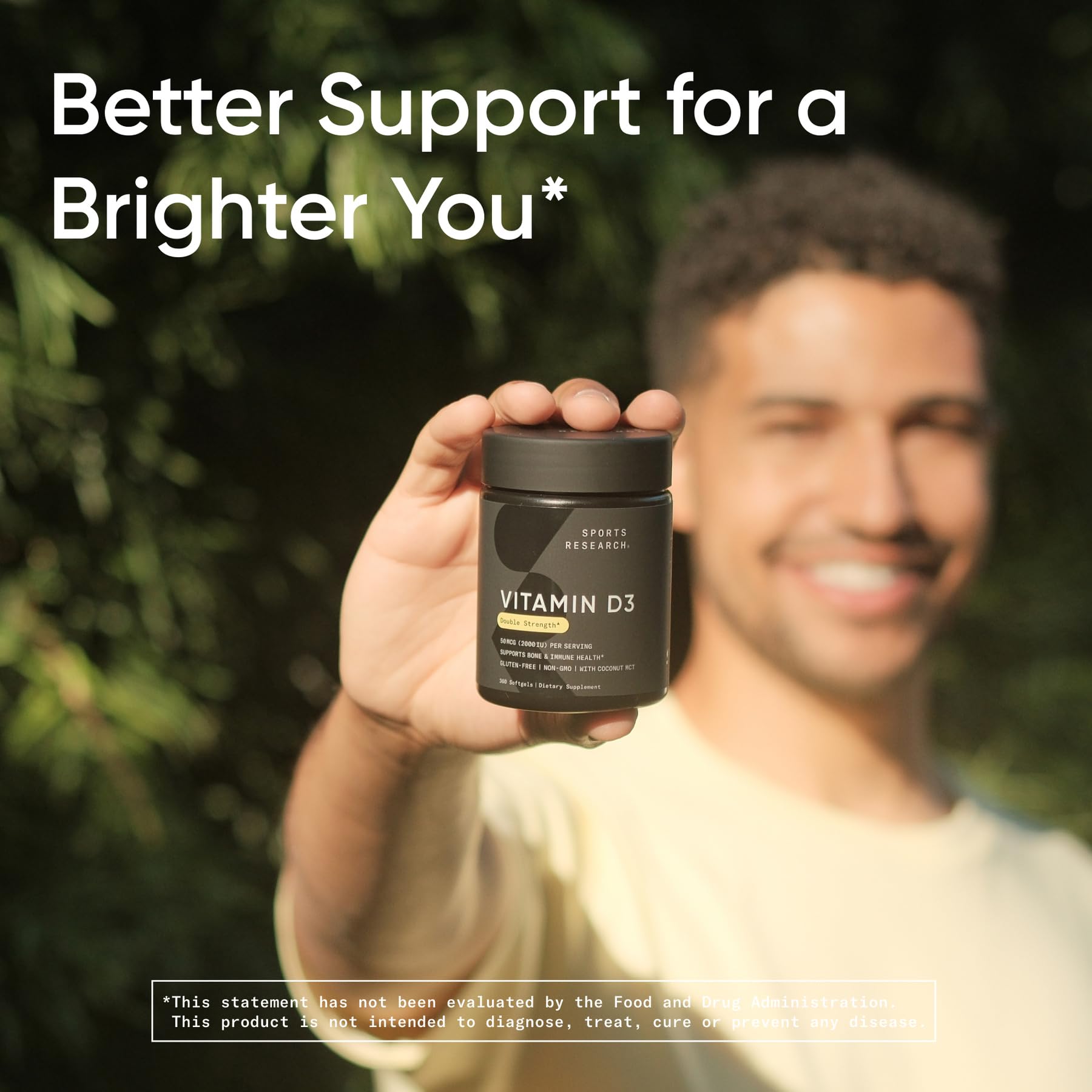 Sports Research Vitamin D3 pill inside view emphasizes premium ingredients.