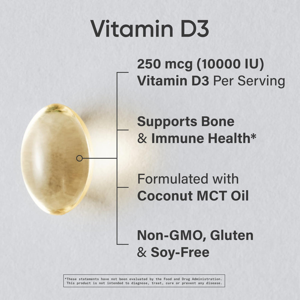 Sports Research Vitamin D3 softgels close-up showing easy-to-swallow capsules for everyday use.