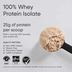 Sports Research Whey Protein Isolate scoop showing 25 g protein per serving