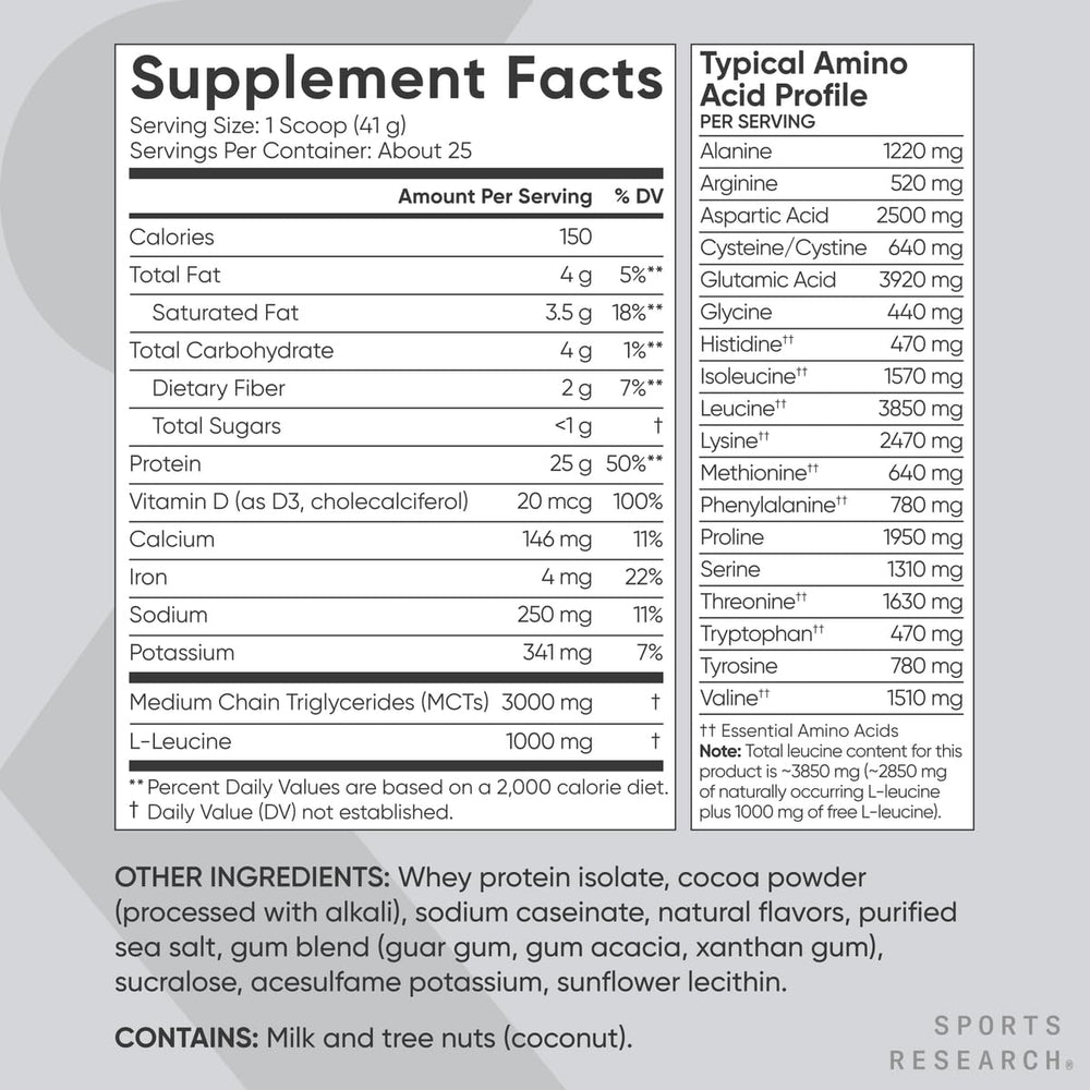 Sports Research Whey Protein Isolate added to coffee for a protein boost
