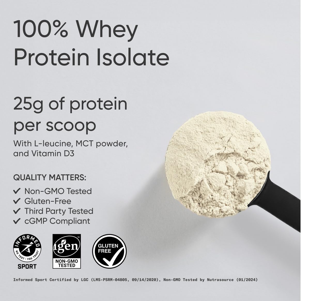 Sports Research whey protein vanilla serving scoop for precise portions