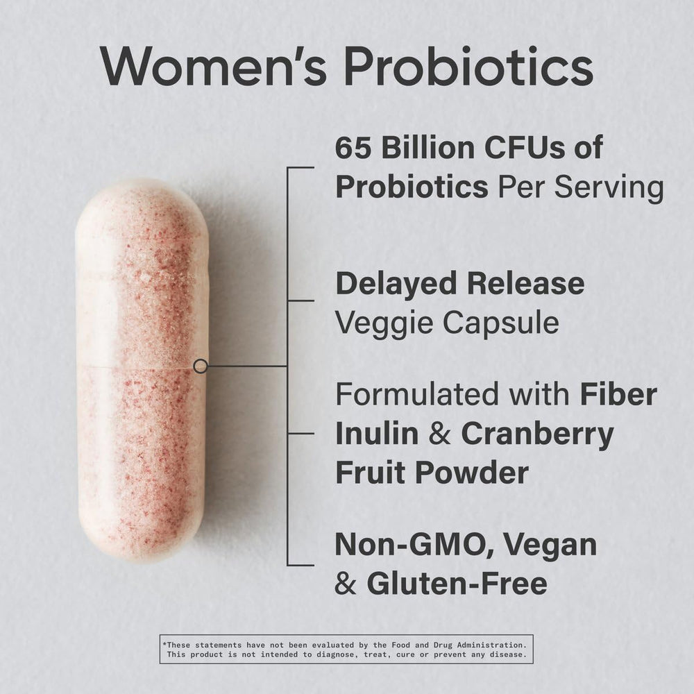 Sports Research Women's Probiotics bottle back shows CFU and ingredient details.