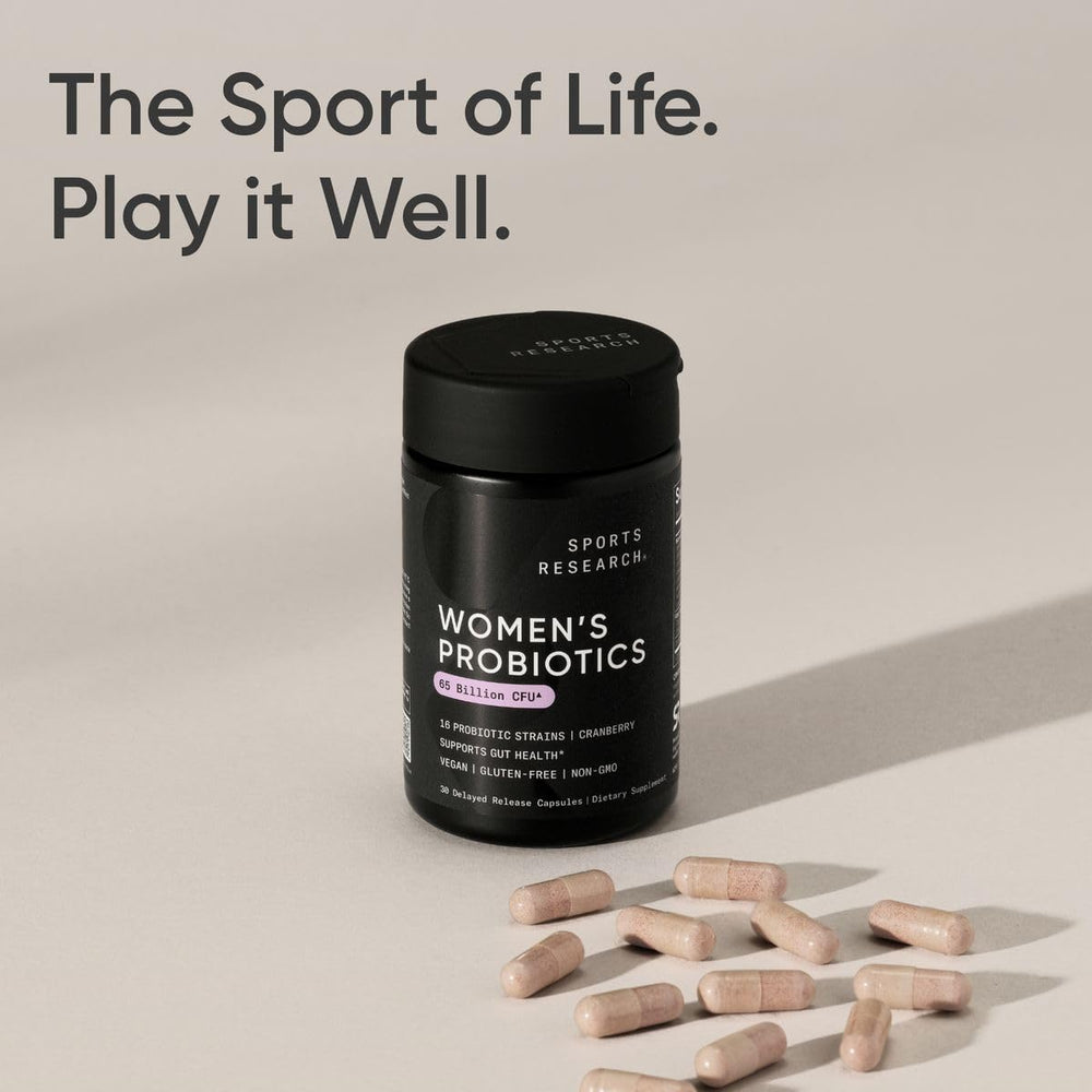 Sports Research Women's Probiotics manufactured in USA in cGMP facilities.