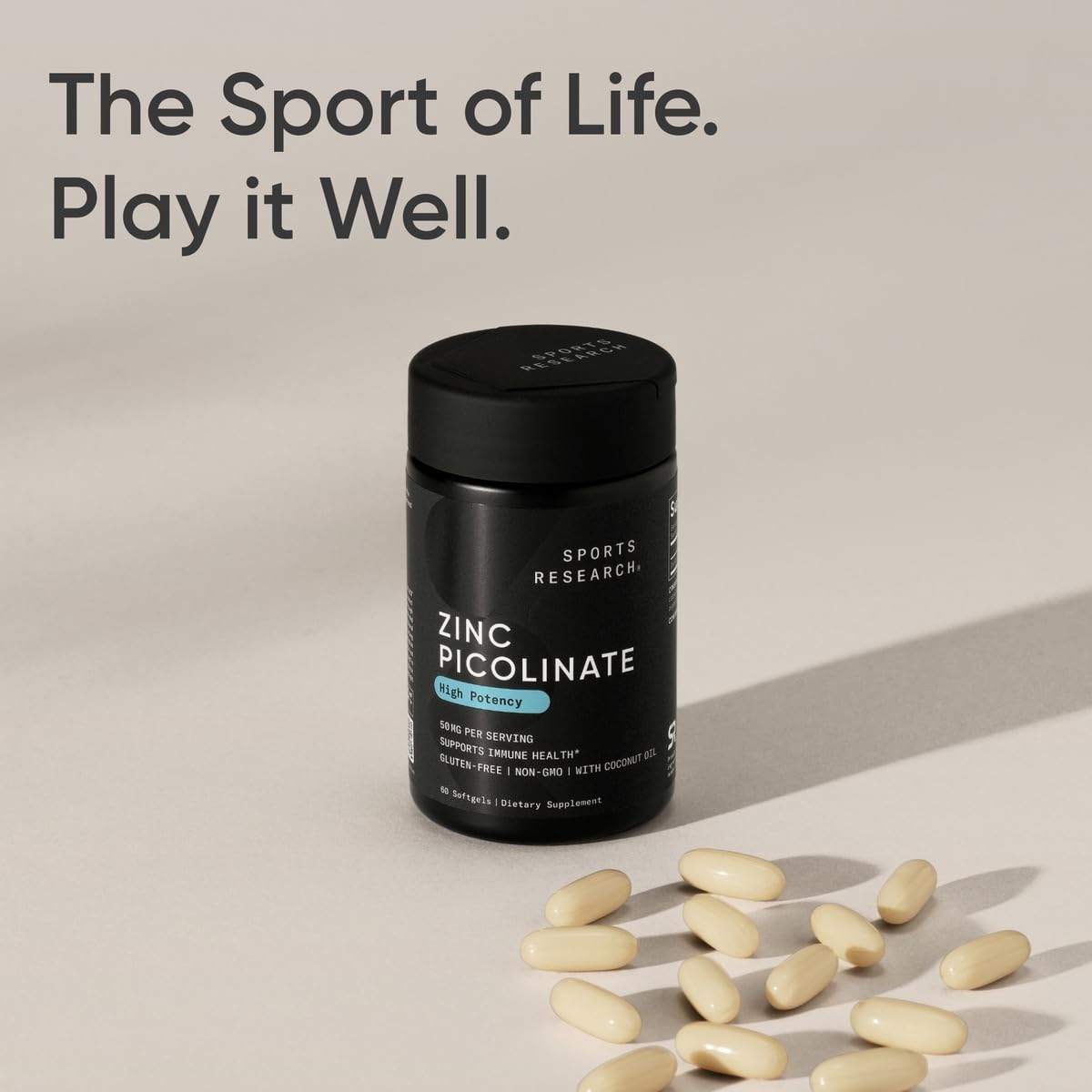 Lifestyle scene showing the zinc bottle in daily wellness routine.