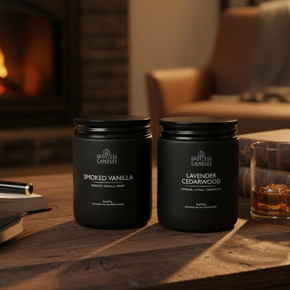 Spotless Leopard cotton wick burns smoothly with minimal smoke.