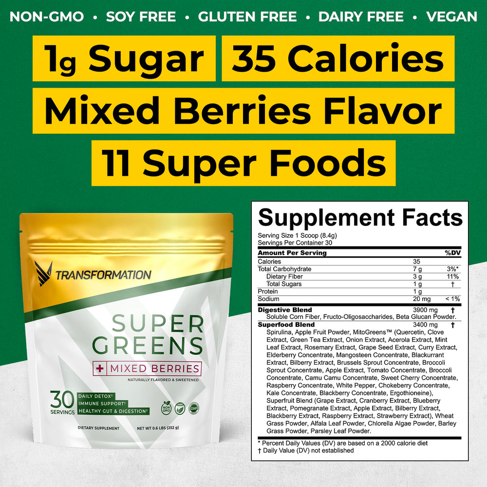 SPR BODY Transformation Super Greens scoop-dispense for convenient detox-friendly servings