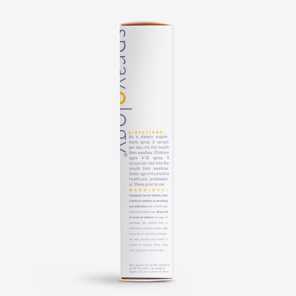 Sprayology EveryDay Energy ingredient panel highlighting B12 and folate nutrients.