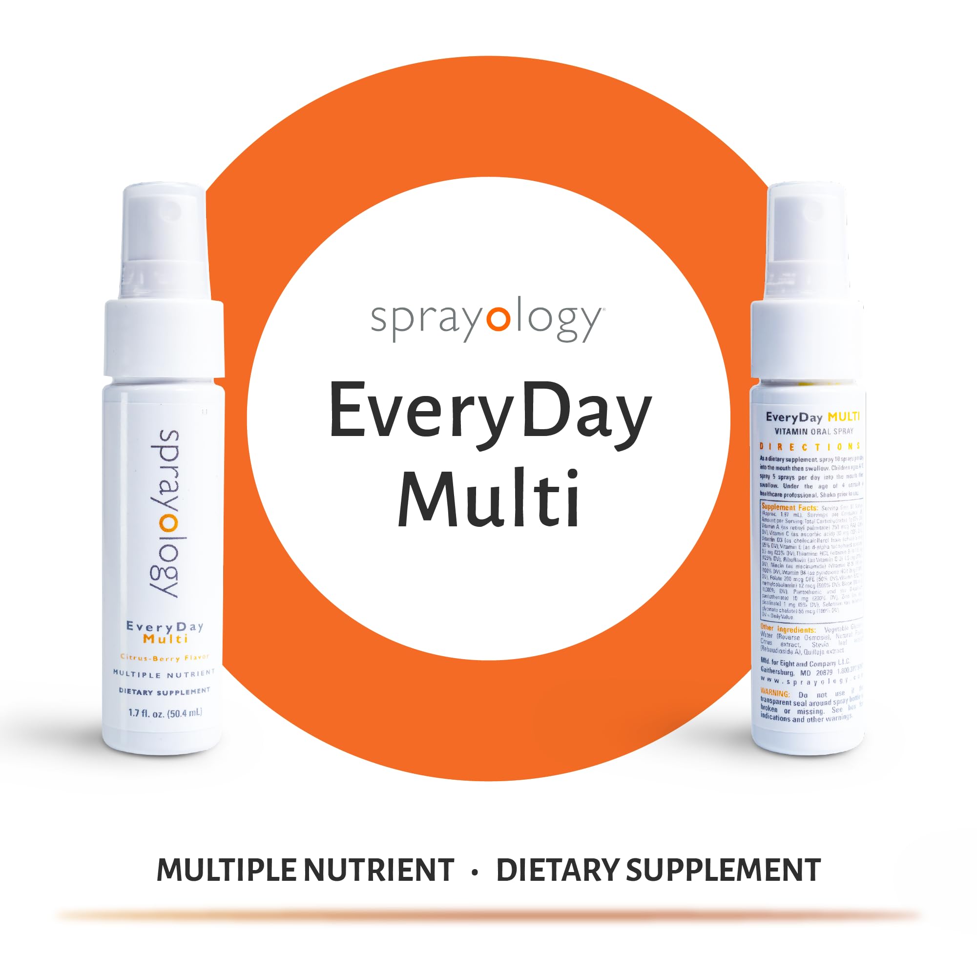 Sprayology Everyday Multi Spray Citrus-Berry flavor close-up highlights tasty, high-absorption nutrition