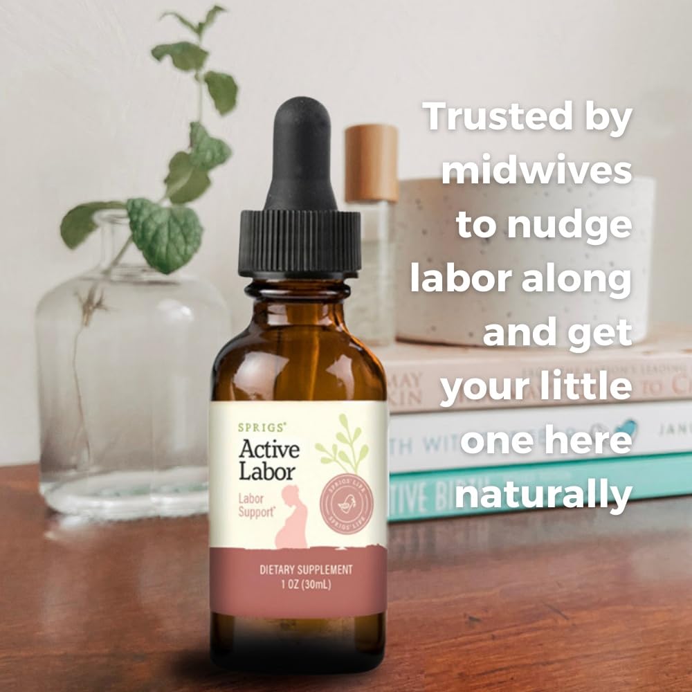 SPRIGS Active Labor blue cohosh ingredient visible in formula for contractions support.