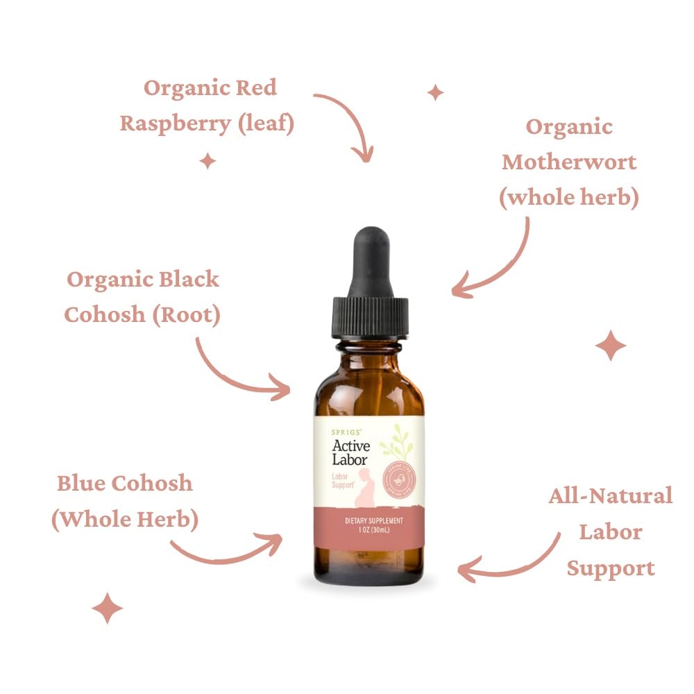SPRIGS Active Labor motherwort herbs indicate emotional balance during labor.
