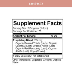 Pouring Lacti-Milk drops from bottle supports a calm nursing routine.