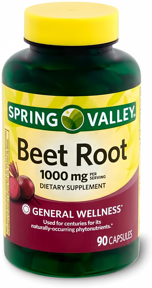 Spring Valley Beet Root bottle with 1000 mg capsules for daily wellness support