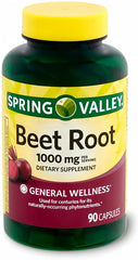 Spring Valley Beet Root bottle with 1000 mg capsules for daily wellness support