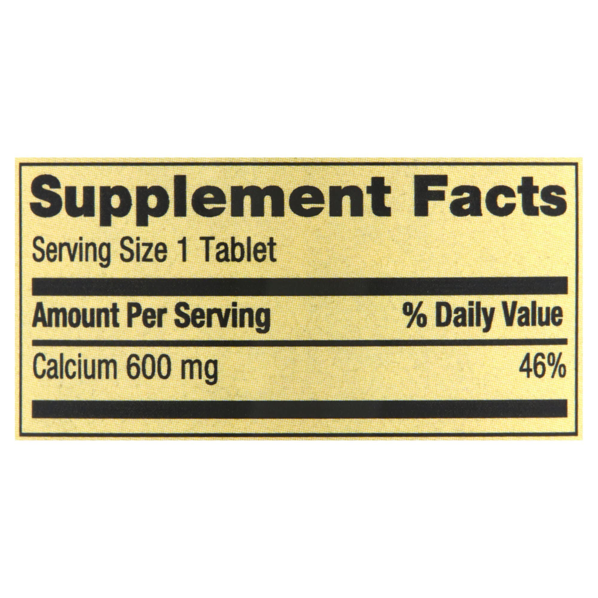 Spring Valley Calcium 600mg tablets arranged in bottle for convenient daily supplementation