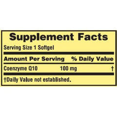 Spring Valley CoQ10 softgels pour demonstrates easy daily use for heart support.