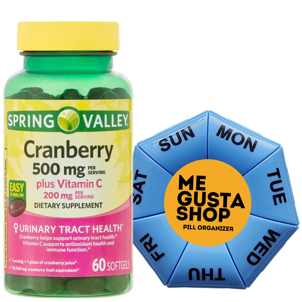Spring Valley Cranberry softgels bottle for daily wellness.