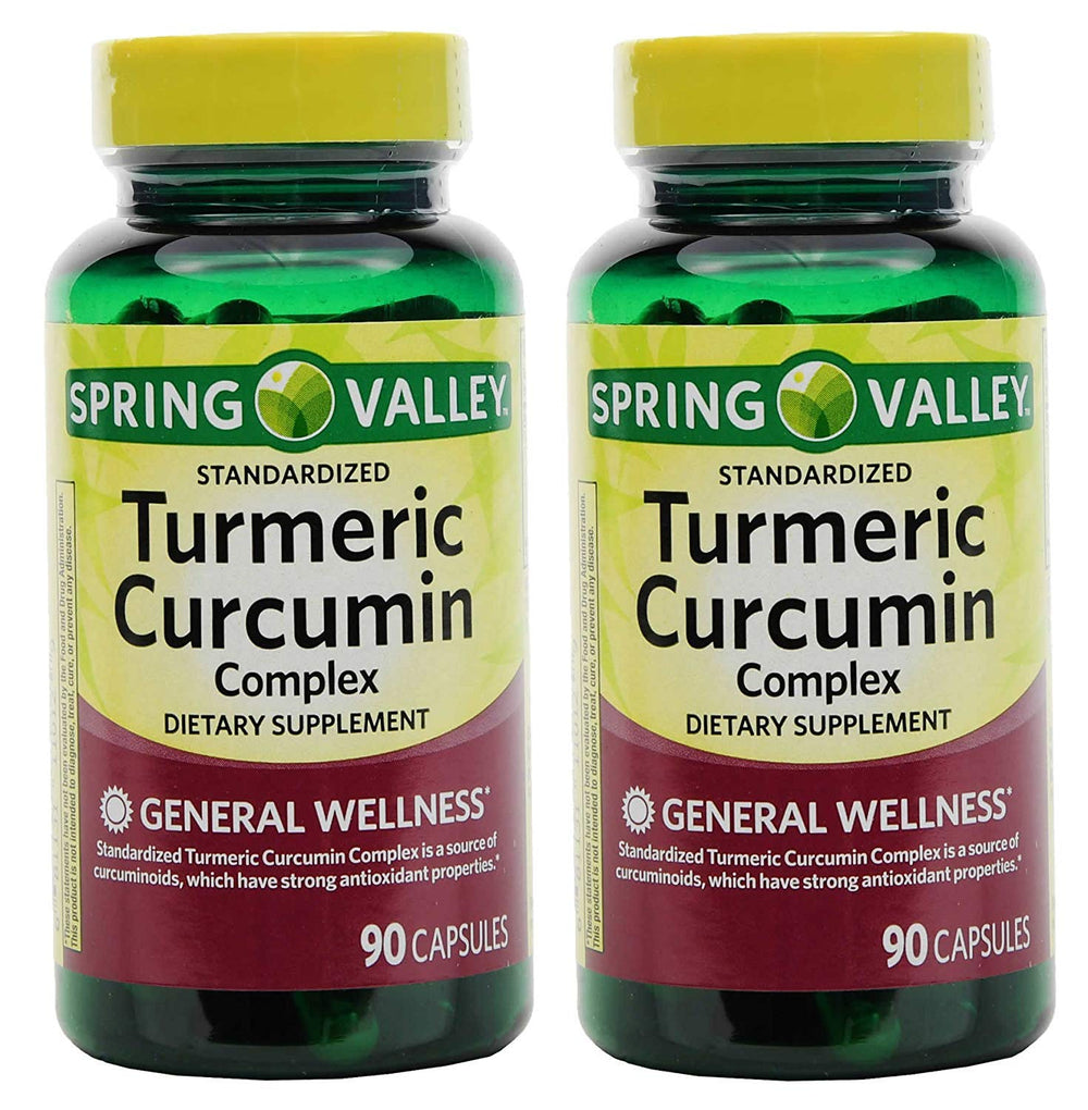 Spring Valley Stndr Turmeric Curcumin bottle with label, suggesting daily wellness support.