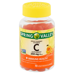 Spring Valley Vitamin C orange gummies bottle for immune support and daily wellness