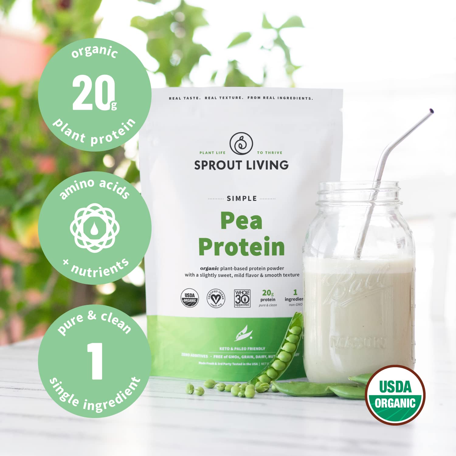 Sprout Living third-party tested seal shown on the packaging