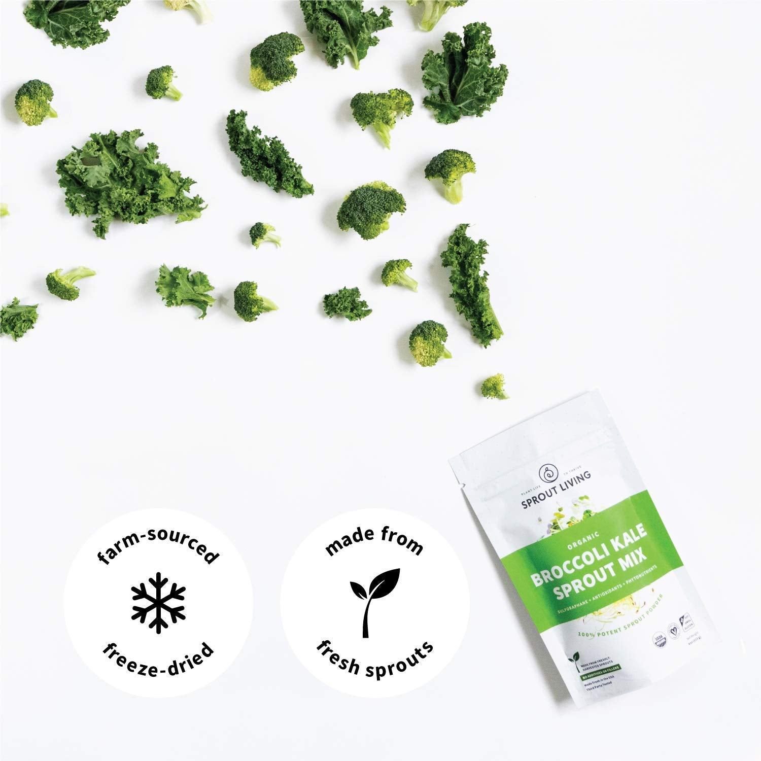 Sprout Living sprout mix sprinkled on salad for extra greens