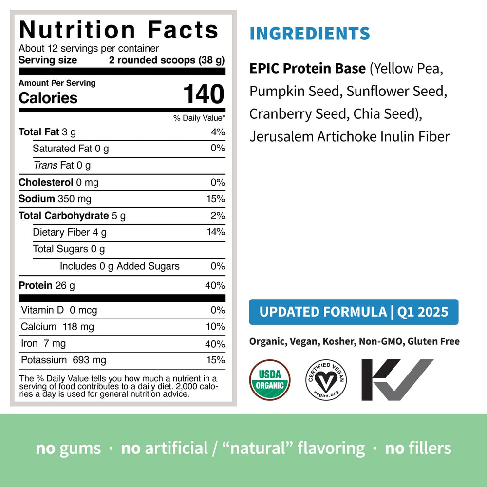 Sprout Living clean-label seal emphasizes ultra-clean ingredients with no artificial flavors.