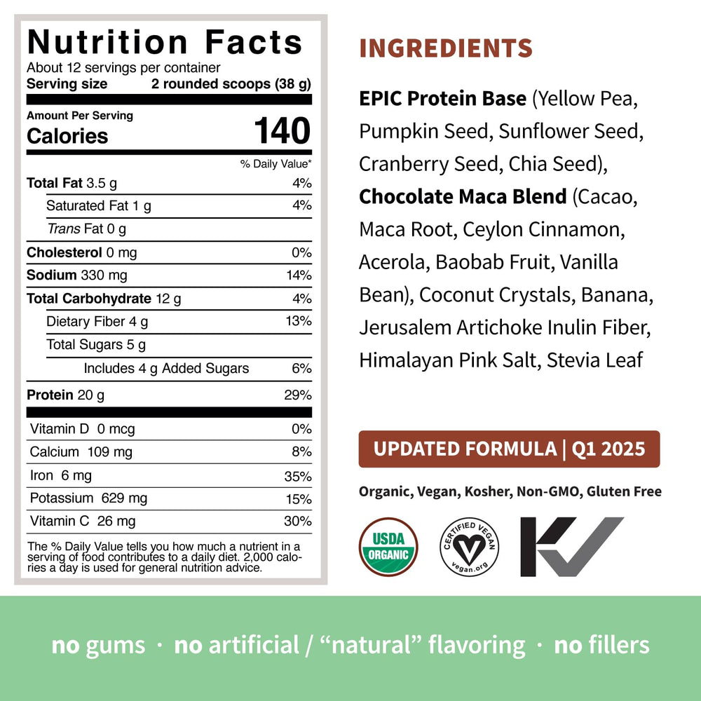 Sprout Living Epic Protein tub with clean vegan protein label