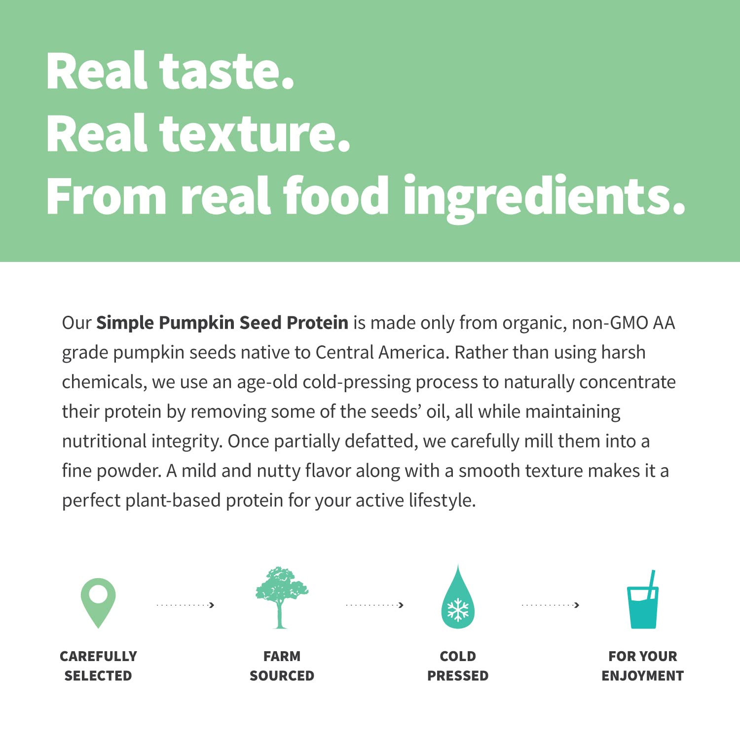 Sprout Living organic pumpkin seed protein powder label highlights clean ingredients.
