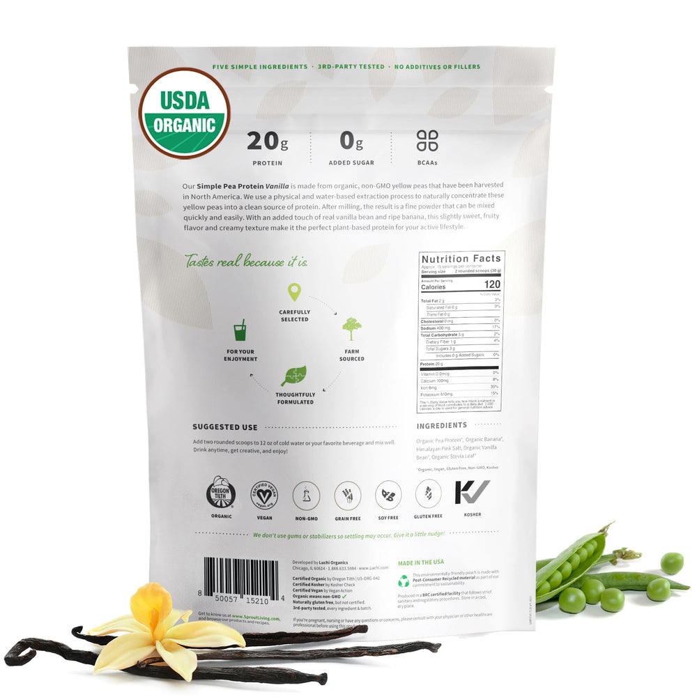Sprout Living protein shake in glass illustrates easy plant-based nutrition