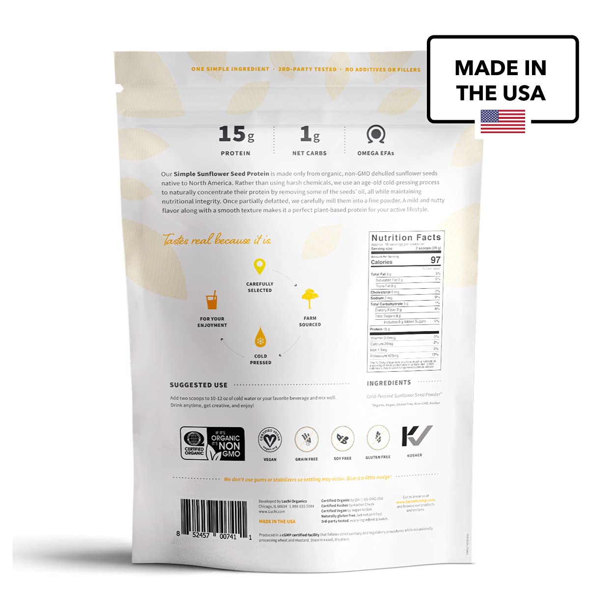 Sprout Living Sunflower Seed Protein Powder fine texture ready for quick shakes