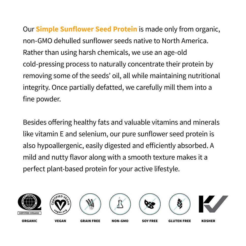 Sprout Living Sunflower Seed Protein Powder on kitchen counter with morning smoothie prep