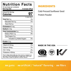 Sprout Living Sunflower Seed Protein Powder scoop closeup highlighting fine texture