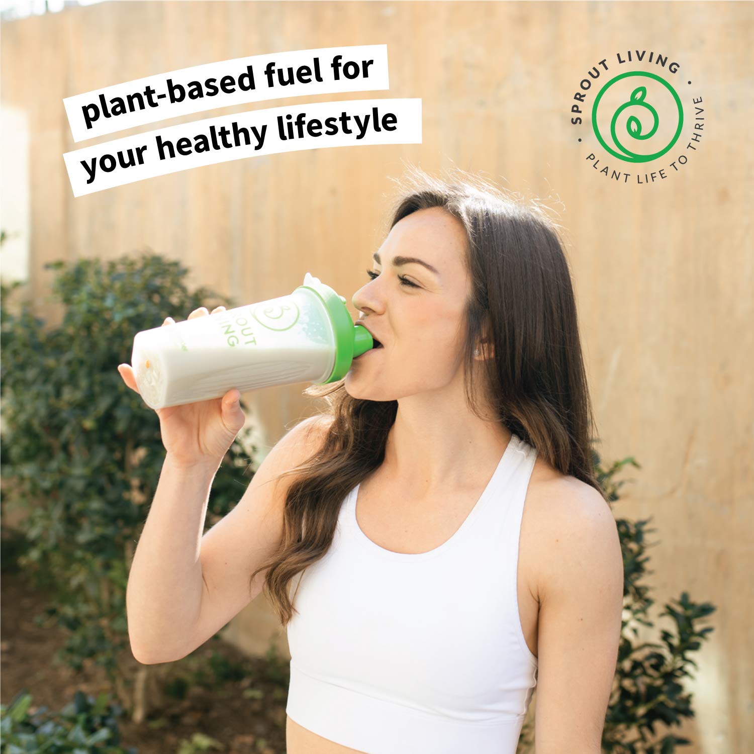 Sprout Living Sunflower Seed Protein Powder beside fresh ingredients for vegan meals