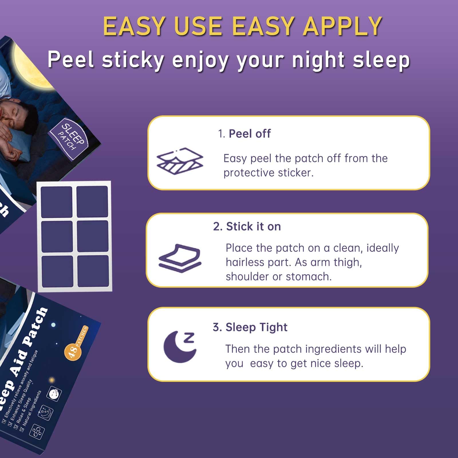 Soft hypoallergenic adhesive close-up on Sqie Sleep Patch
