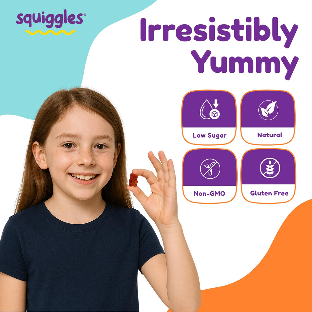 Squiggles provides a broad spectrum of vitamins and minerals for daily support.