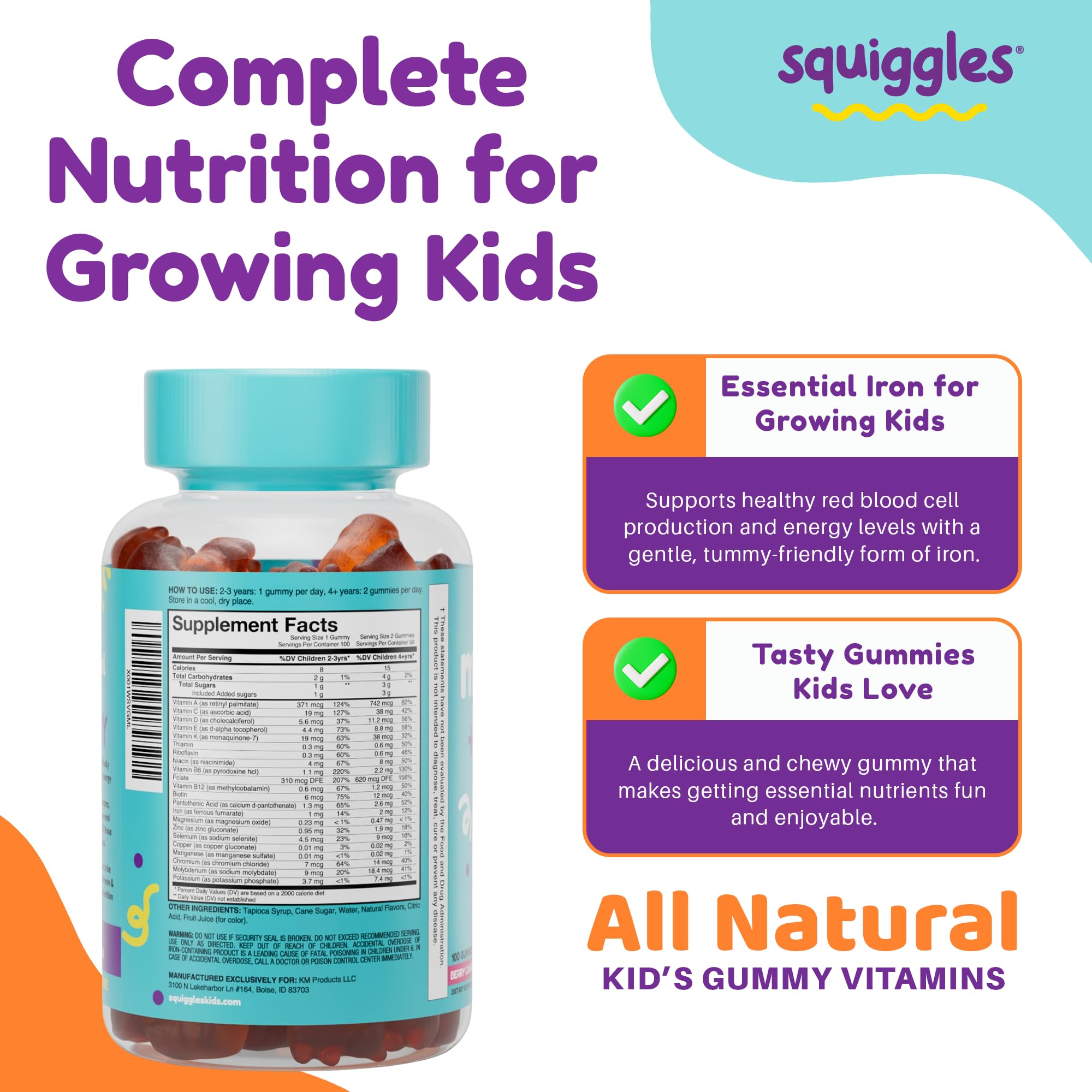 Happy child enjoying a Squiggles gummy during study sessions, supporting daily focus.