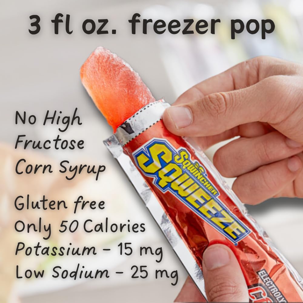 Assorted Sqweeze flavors image emphasizes variety for refreshing hydration.