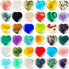 Srmayyi 40-piece heart crystal collection with colorful patterns for display