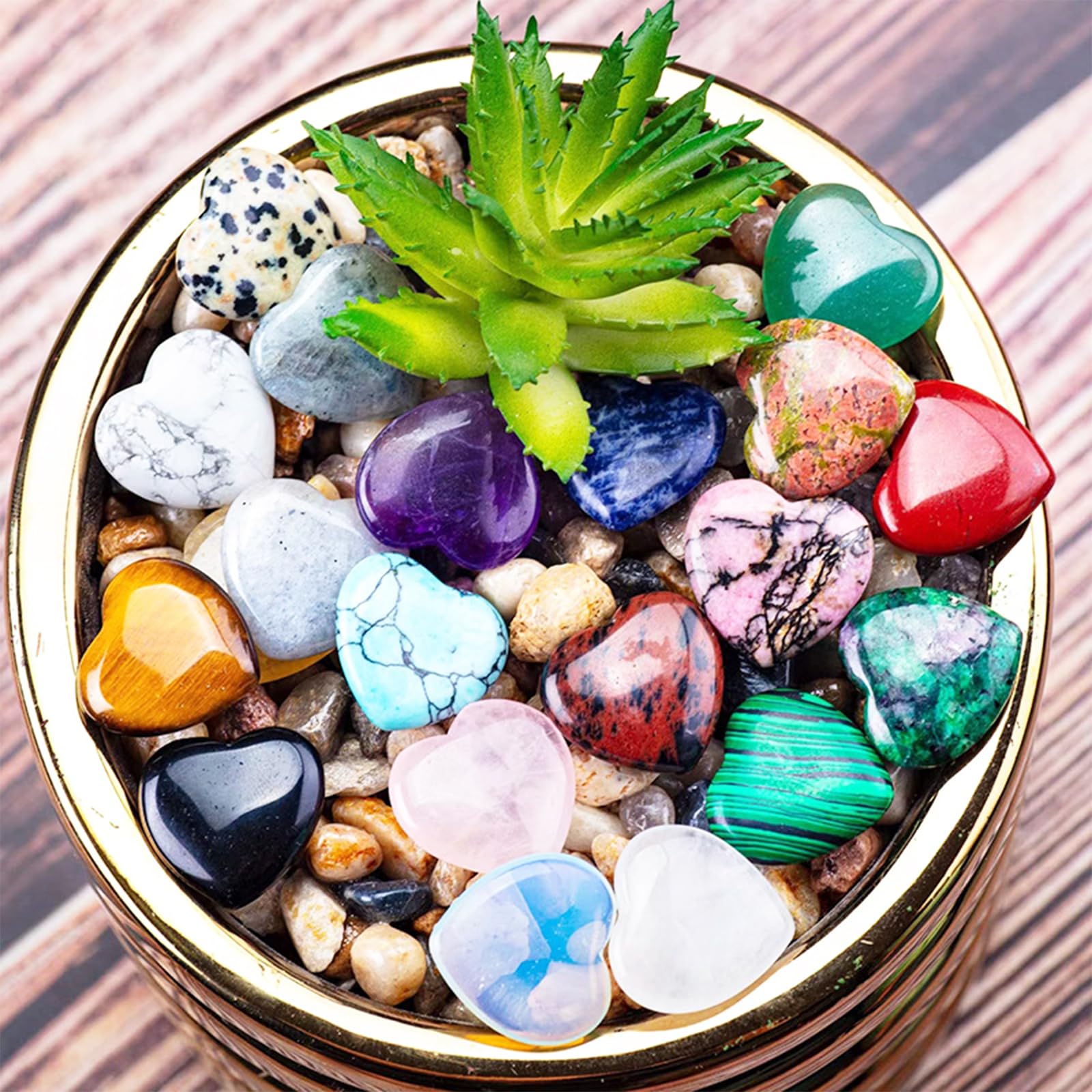 Polished heart rocks sized 20x20mm suitable for DIY jewelry