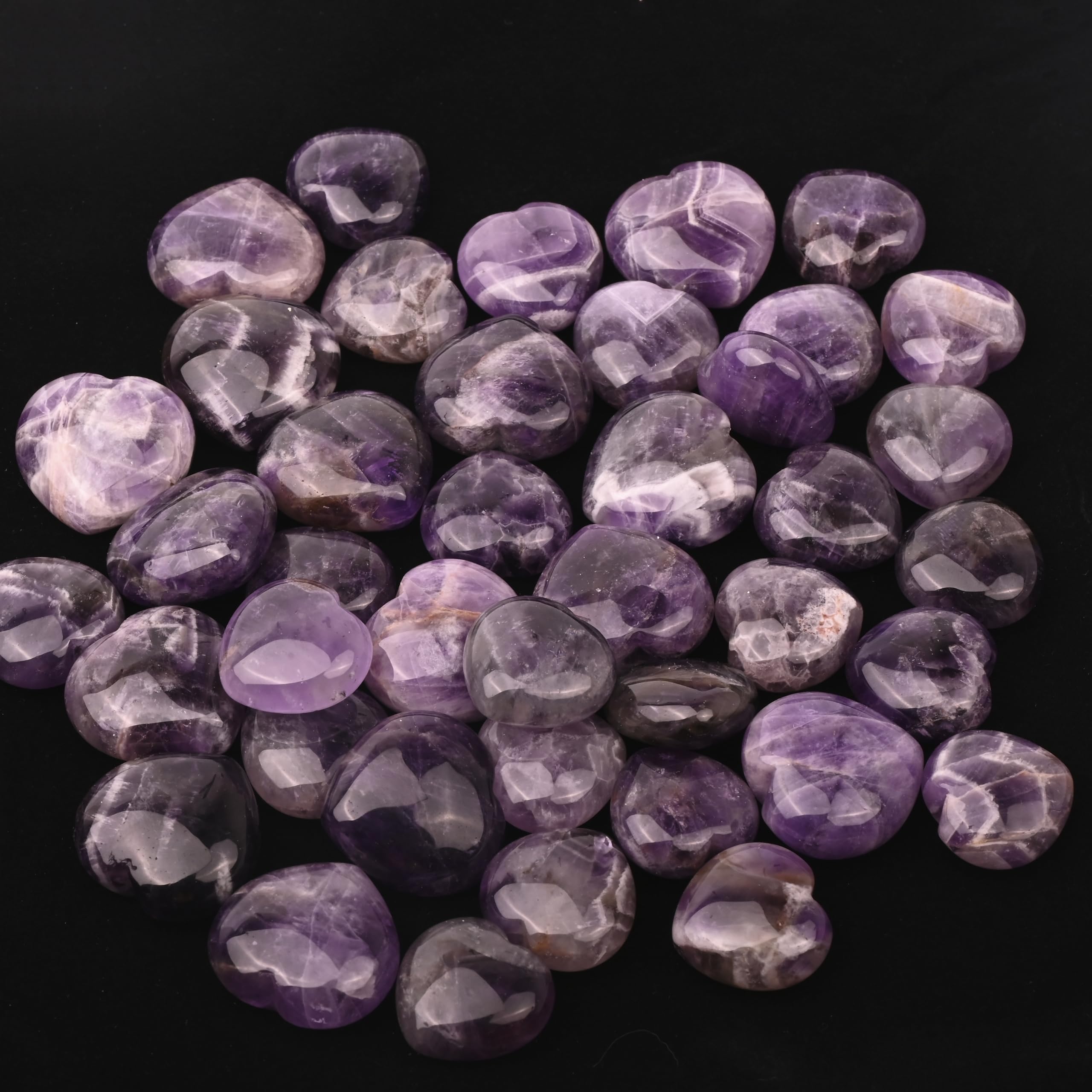 SSAKUGGI Amethyst heart stone soft luster for home office ambiance