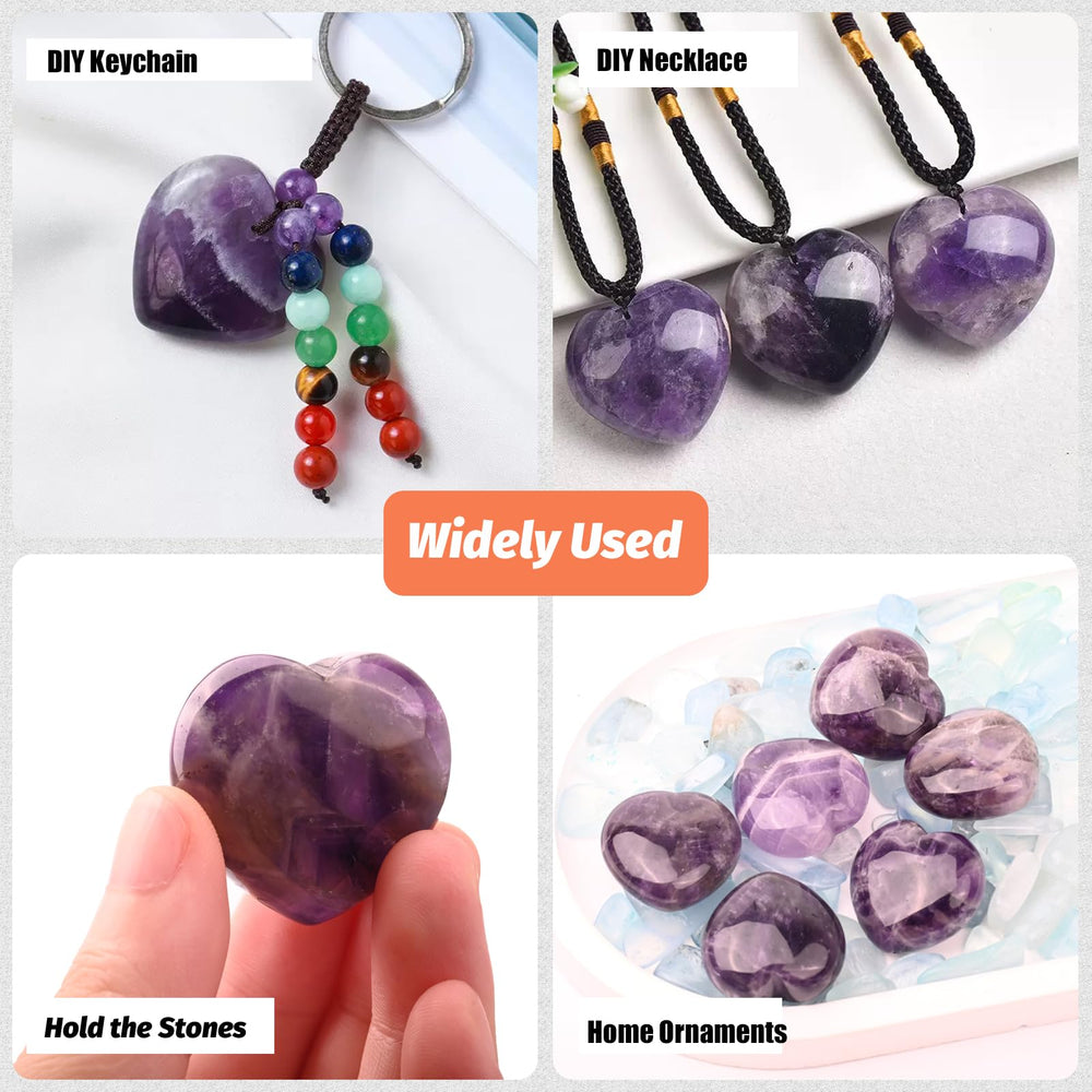 SSAKUGGI Amethyst heart stone with keepsakes for Valentine’s or Mother’s Day