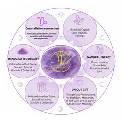 SSAKUGGI amethyst zodiac engraving close-up highlights detailed signs.