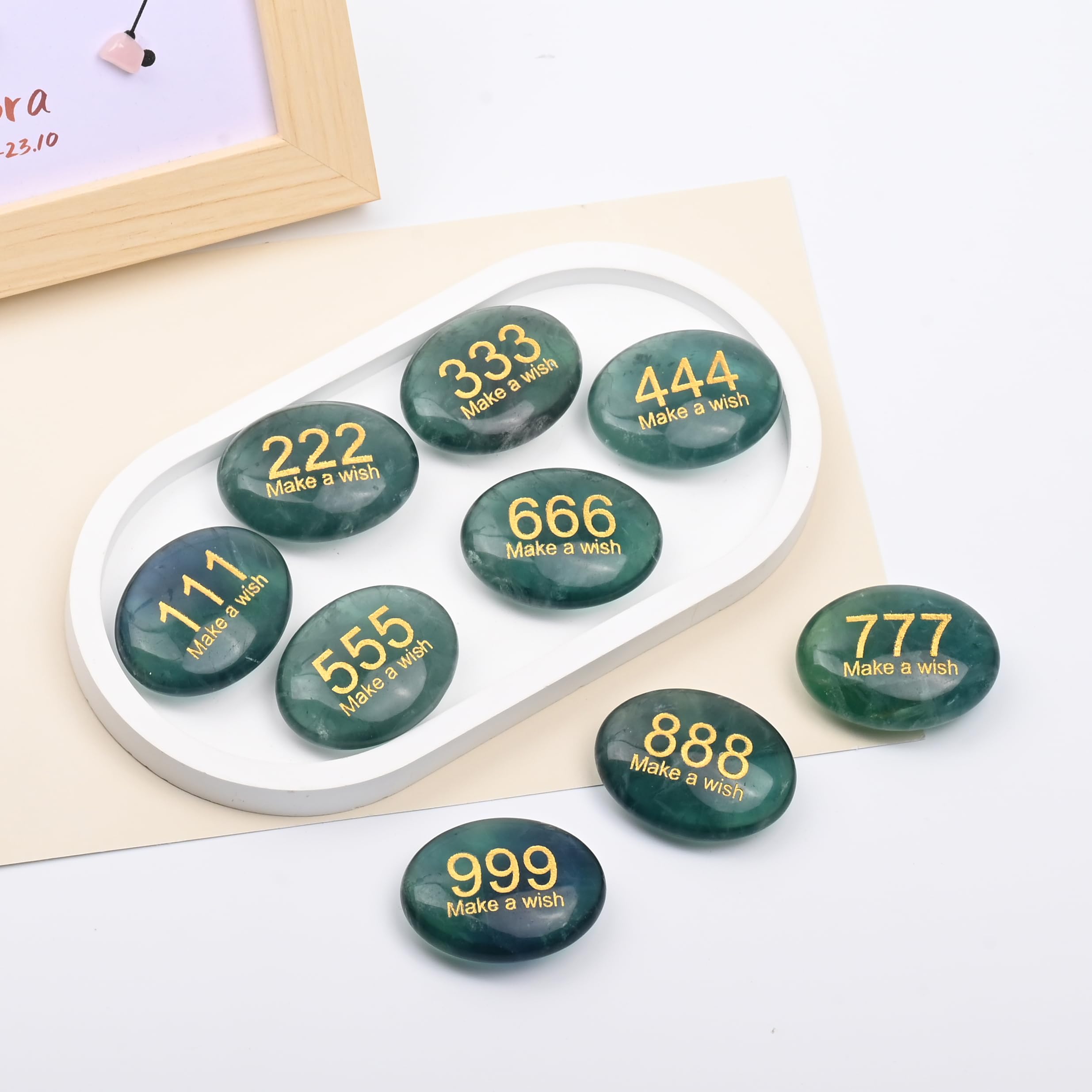 SSAKUGGI 888 angel-number engraving crystal for aligning intentions