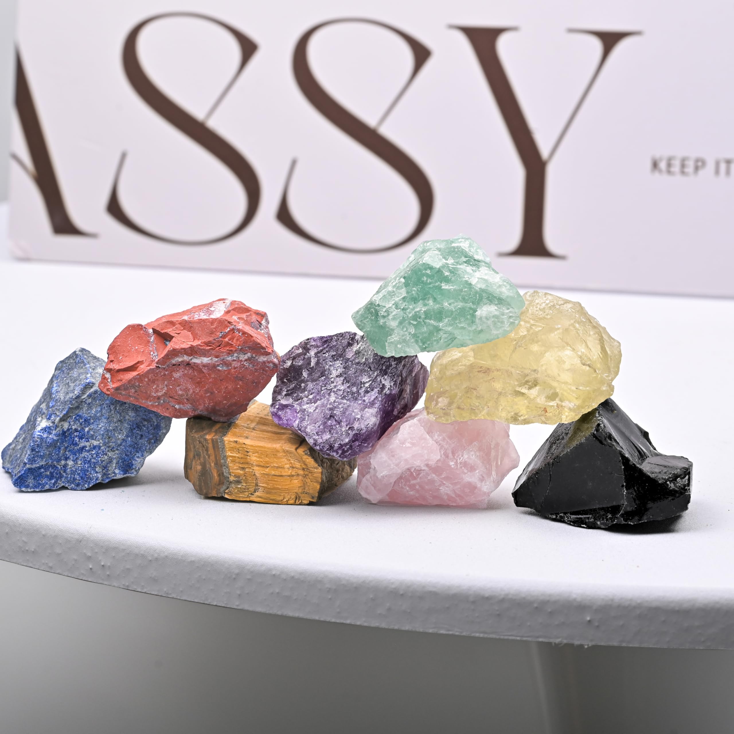 SSAKUGGI 400g fluorite collection with 7–9 natural pieces